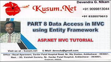 Part 8|| Data Access in  MVC using Entity Framework || ASP.NET MVC TUTORIAL FOR BEGINNERS