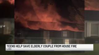 Teens help save elderly couple from house fire