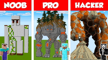 Minecraft IRON GOLEM STATUE HOUSE BUILD CHALLENGE : NOOB vs PRO vs HACKER / Animation #nickgamer001