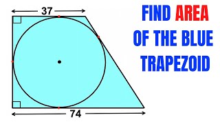 Find area of the blue shaded Trapezoid | Pitot Theorem | Tangential Quadrilateral | Trapezium
