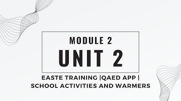 Module 2 | Unit 2 | EaSTE Training | QAED Application
