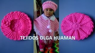 Boina tejido a crochet para bebe o niña en punto OLITAS y RELIEVES video 1