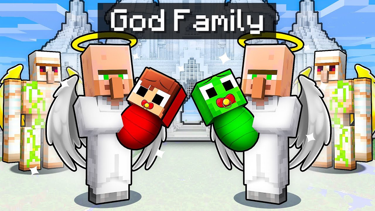 Mikey and JJ Were Adopted by GOD Family in Minecraft (Maizen)