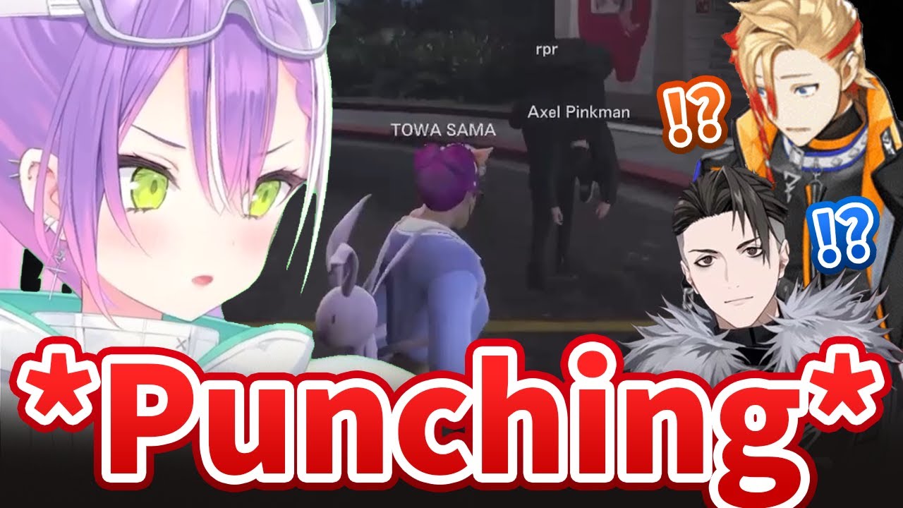 Towa immediately starts punching rpr and Axel the moment they meet【Hololive/Eng sub】