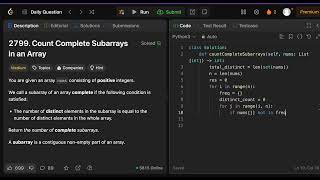 Count Complete Subarrays in an Array - Leetcode 2799