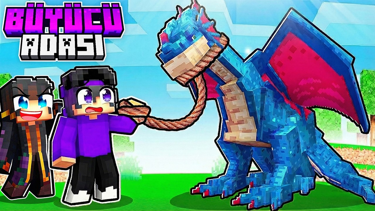 Yeni Ejderhamı Eğittim Ve Çok Güçlü Büyüler Öğrendim! 🐉 | Minecraft Büyücü Adası