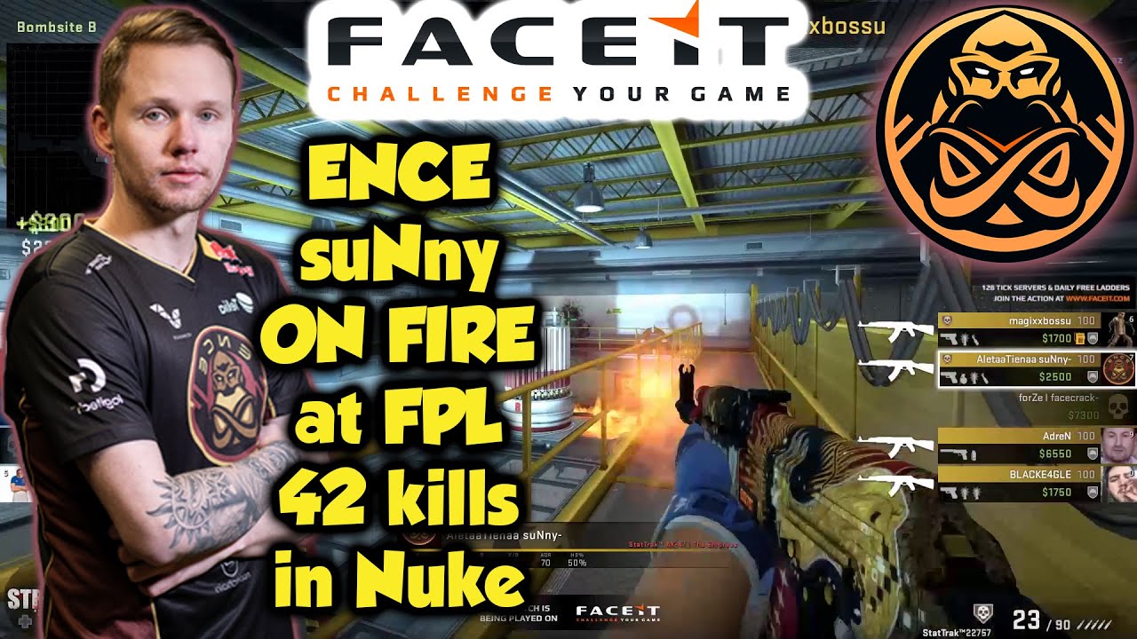 ENCE suNny ON FIRE at Faceit with 42 kills in Nuke