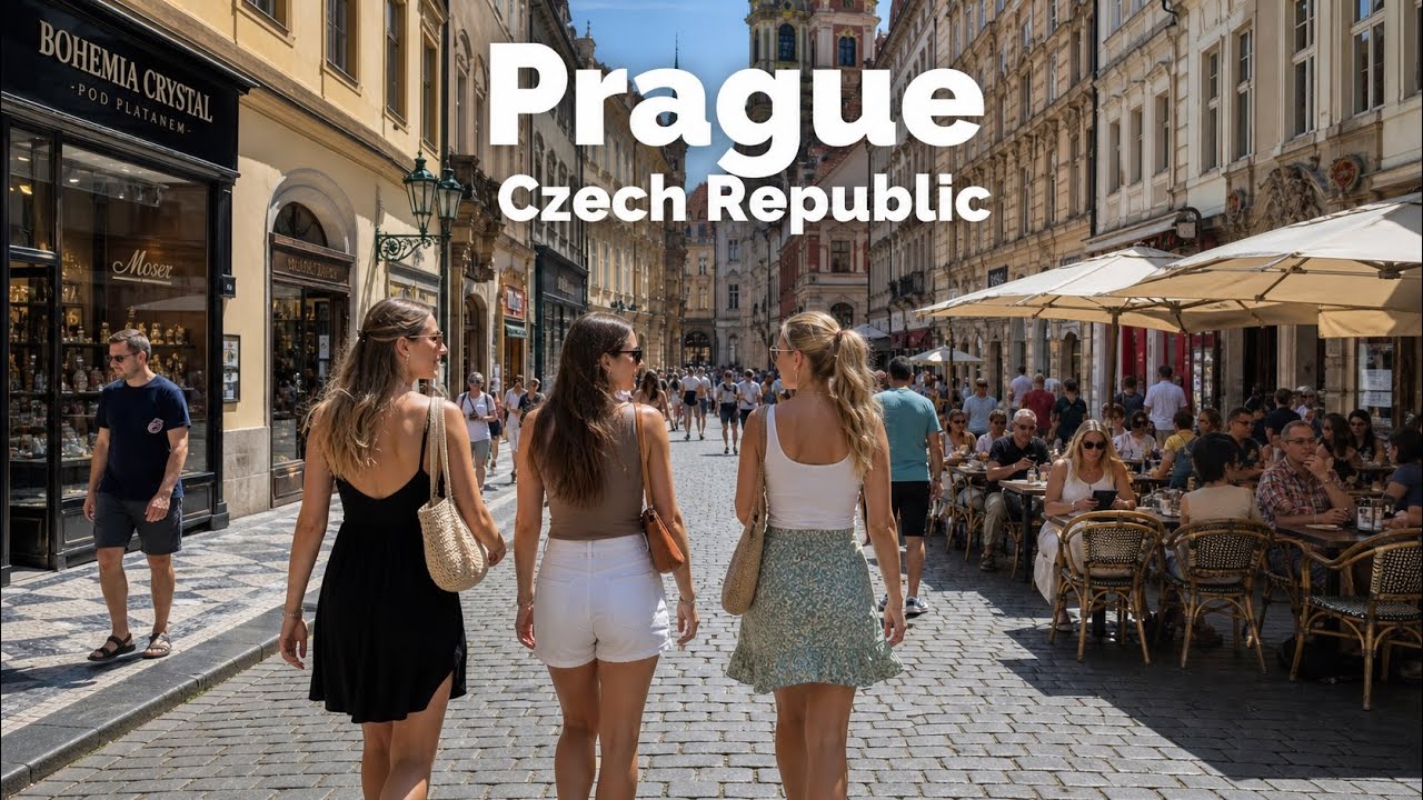 Prague, Tjeckien | Astronomical Clock | Stadsvandring 4K