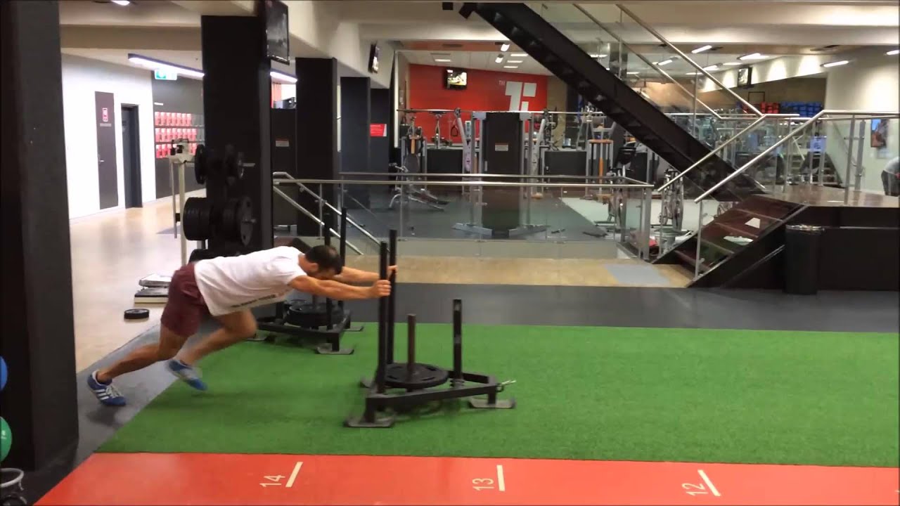 Heavy Sled Push Technique: 60-Second Tutorial! [Hip Positioning] – VUXF