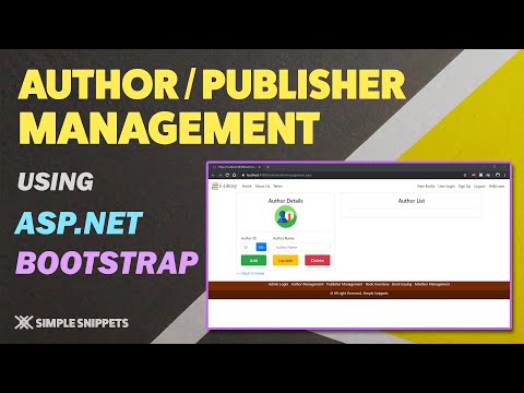 Designing Publisher & Author Management Page in ASP.NET with Bootstrap Styling | Admin Pages
