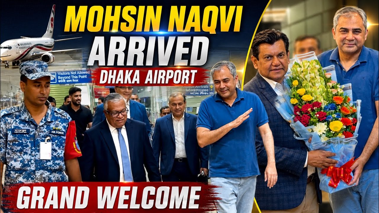 Pak Vip Protocol Exclusive | Mohsin Naqvi arrived in Dhaka | PCB chairman VIP protocol ...
