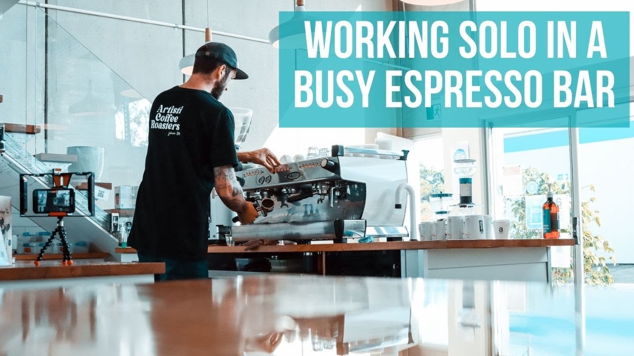 See how a professional barista makes coffee working solo