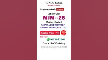 MJM 26 Solved Assignment PDF 2024-25 in English, MAJMC program MJM-26 Solved assignments