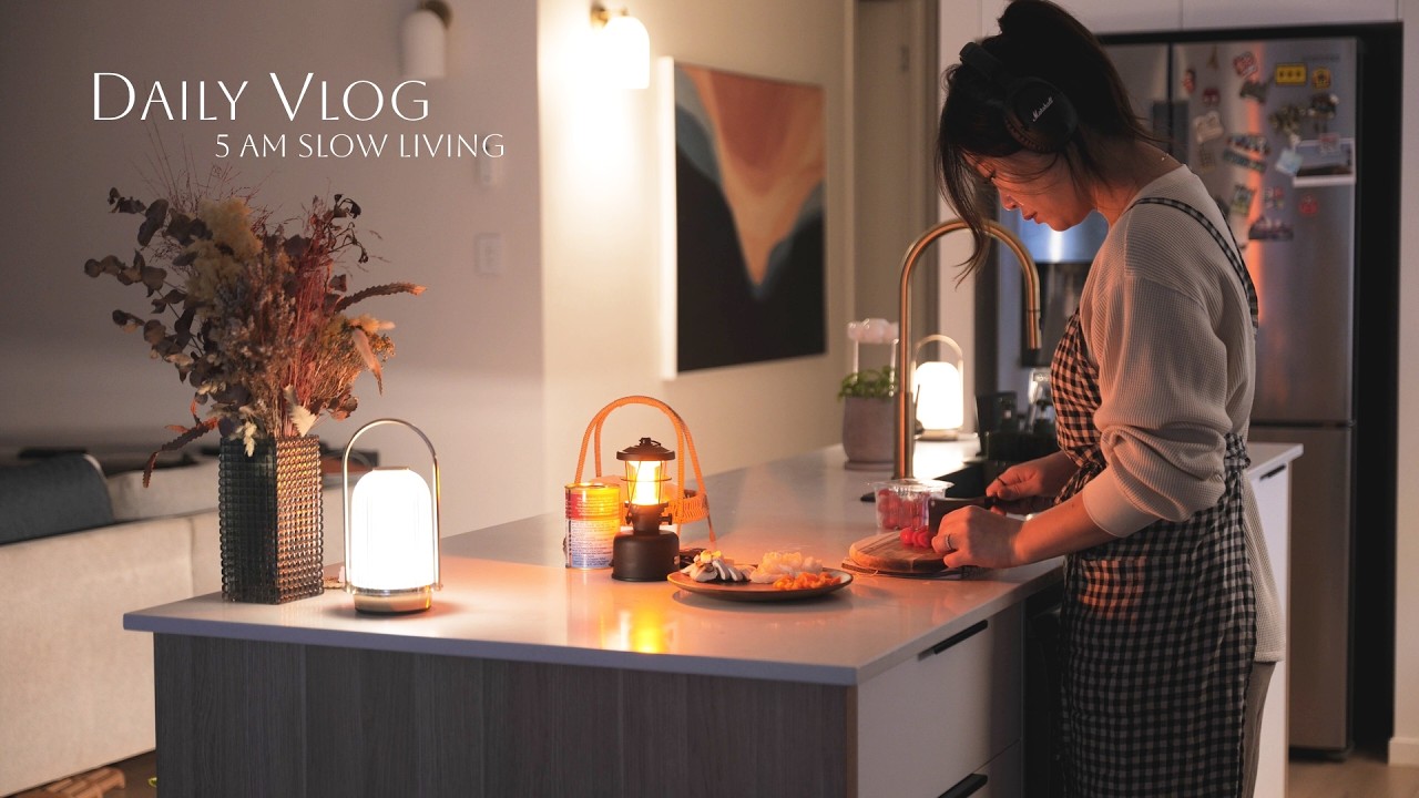 Slow 5AM Routine | Rainy Weekend Cooking, Cute Lunch Boxes & DIY IKEA