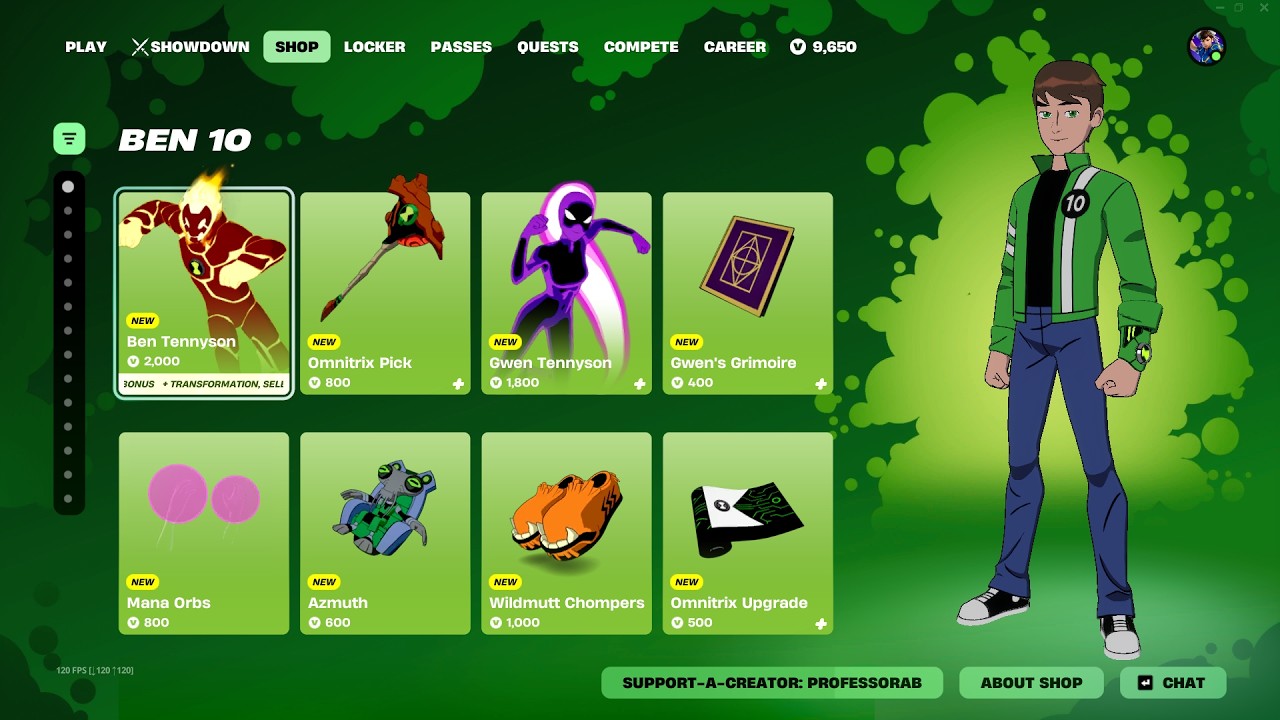 *New* Ben 10 Bundle in Fortnite item Shop Today! | Ben Tennyson Gwen ...