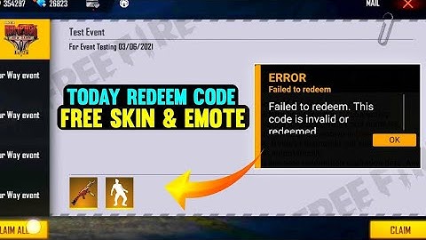 ERROR FAILED TO REDEEM - UMP SKIN & SHIMMY EMOTE REDEEM CODE | FREE FIRE REDEEM CODE TODAY || FREE