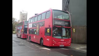 Enviro 400 Trident Abellio London 9523 SN59AWU Blinded with 2 Abellio Logo Standing at Putney Bridge