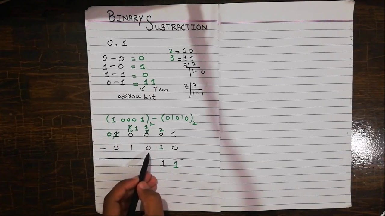 Binary Subtraction In Hindi | How To Subtracting binary numbers very ...