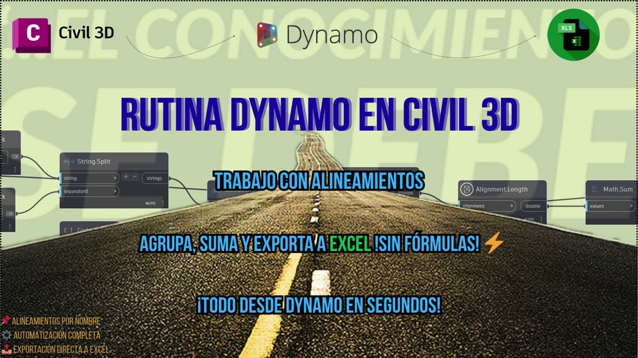 ⚡ Exporta Longitudes por Grupo en Civil 3D con Dynamo | Automatiza y Olvídate de Excel Manual