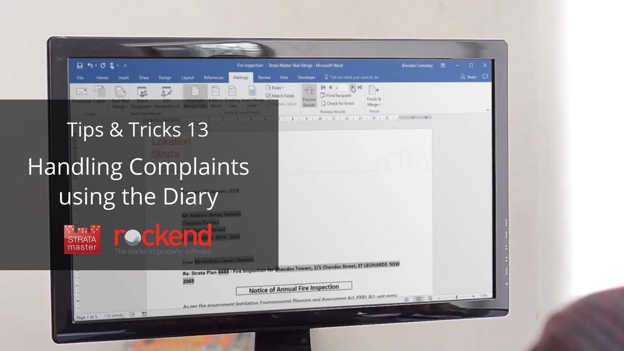 STRATA Master Tips & Tricks 13 - Handling Complaints Using the Diary