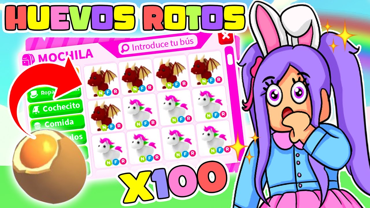 Abriendo 100 HUEVOS ROTOS! Cuantas LEGENDARIAS? Adopt Me!