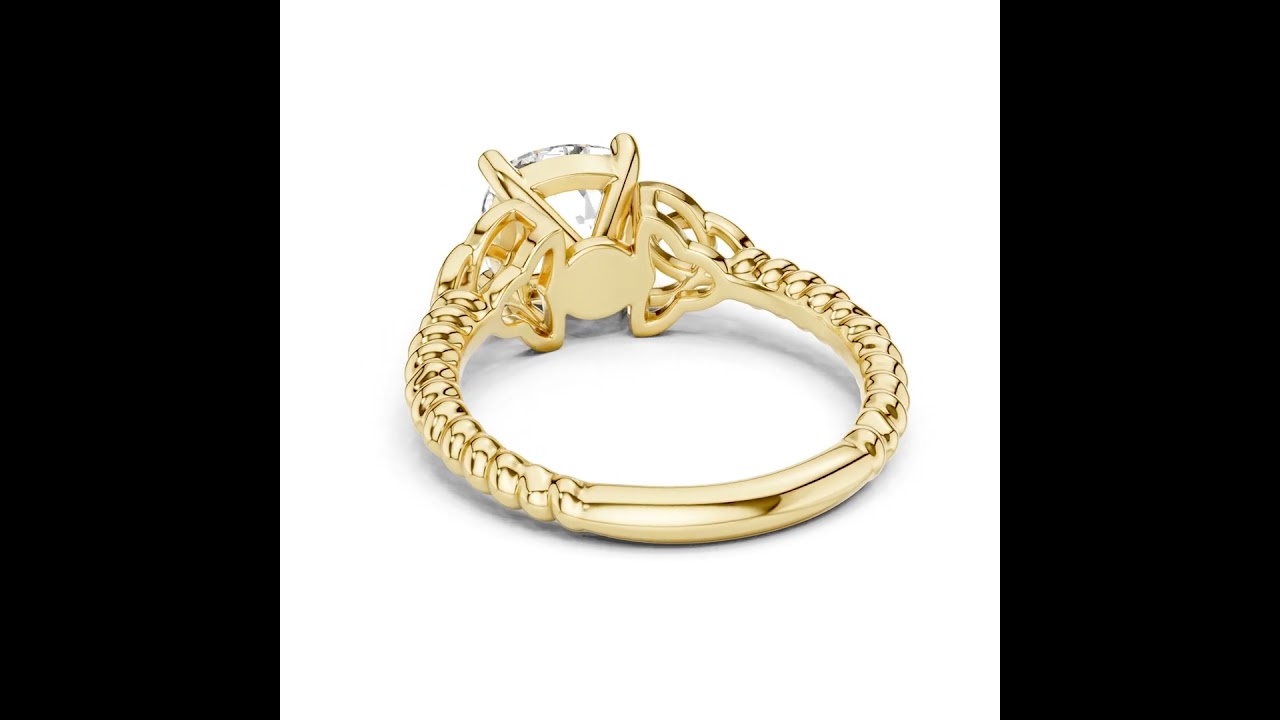 Cushion Cut Diamond Celtic Trinity Knot Ring