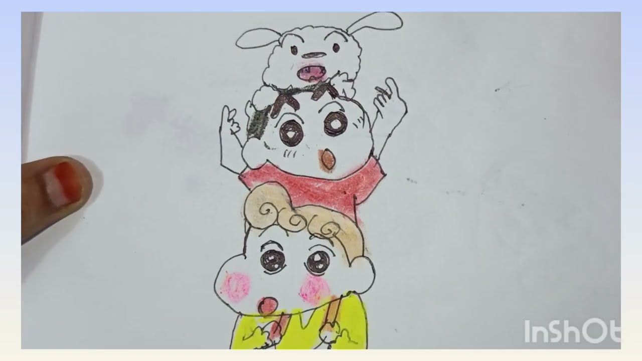 Shinchan,hemavari,sheero draw and color, /