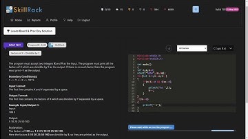 SKILLRACK | DAILY TEST |26/08/2023| FACTORS OF X - DIVISIBLE BY Y | PROGRAM ID 9430 | C PROGRAM ||