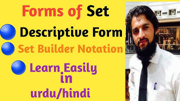 Forms of Set in Urdu/hindi | Descriptive Form | Set Builder Notation | Tabular Form | 4U STUDIO TECH