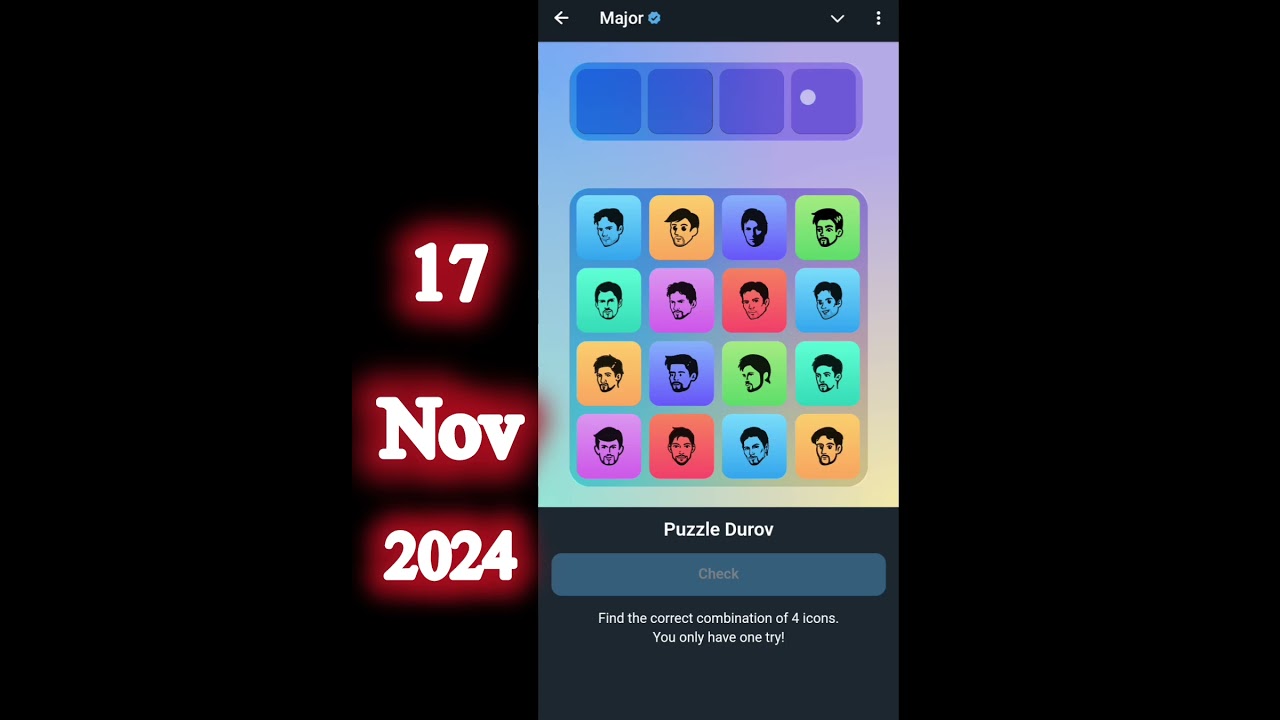 Major puzzle today 17 November 