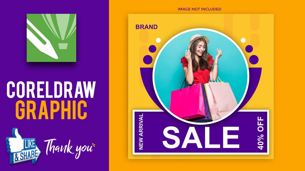 How To Design Social Media Ads Design With Simple Tools in CorelDraw ...