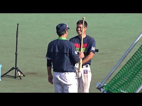 2017.11.10 東京ヤクルト 秋季キャンプ 奥村展征に絡む宮本コーチ