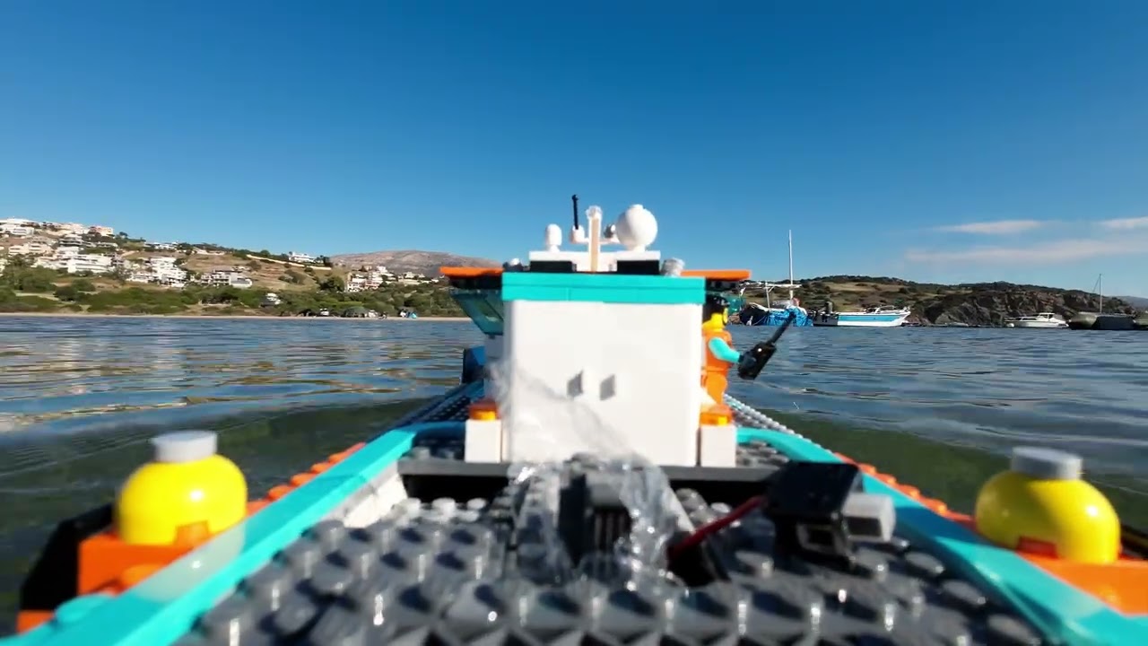 Sailing onboard an RC LEGO boat!