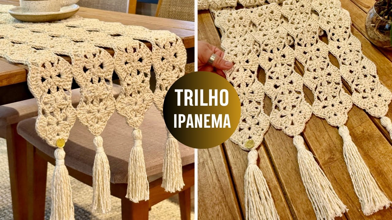 Trilho de Mesa em Crochê | Trilho Ipanema – Aprenda Passo a Passo a Fazer Este Modelo Lindo e Fácil