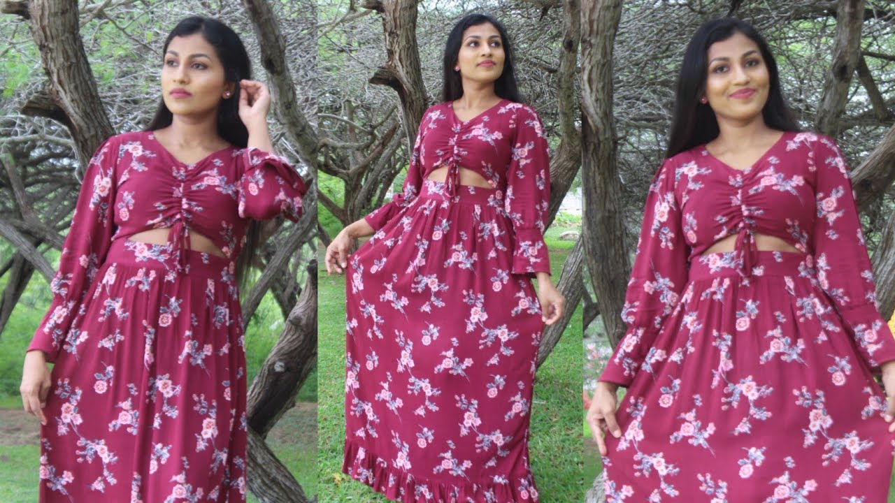 අලුත්ම විලාසිතාවේ ලස්සන ගවුමක් මහමු. how to sew a beautiful long frock.