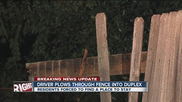 Stolen Jeep plows through fence, wall of east Tulsa duplex