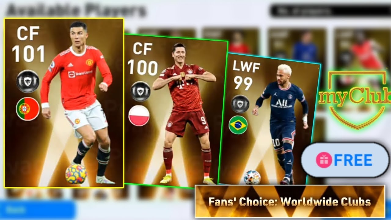 Best 11 Fan's Choice Worldwide Clubs Featured Player Mvp's In Pes 2021 Mobile || 100% Free Players
