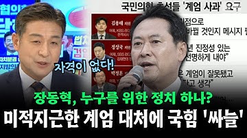 장동혁, 누구를 위한 정치 하나?... 미적지근한 계엄 대처에 국힘 