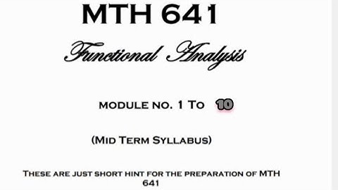 Mth641 short lectures||mid-term short lectures (topic 1 to 10) #maths @OnestepToSucess