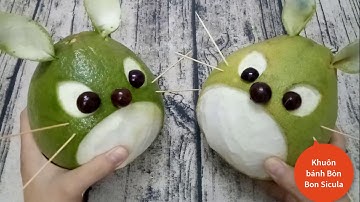 TỈA CHUỘT VÀ THỎ BẰNG TRÁI BƯỞI BÀY MÂM CỖ TRUNG THU CHO BÉ