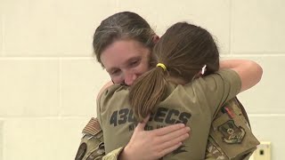 Military mother surprises her daughters at school after 8-month long deployment