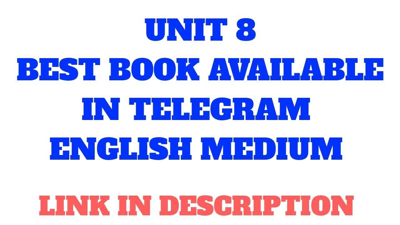 UNIT 8- BEST BOOK ENGLISH MEDIUM - TELEGRAM LINK https://t ...