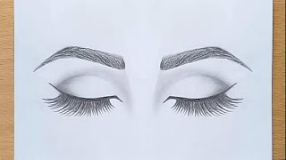 How To Draw Closed Eyes For Beginner Step By Step Ll Pencil Sketch