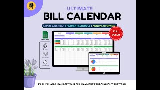 Ultimate Bill Calendar Tracker – Editable Monthly Smart Bill Planner Spreadsheet for Google Sheets