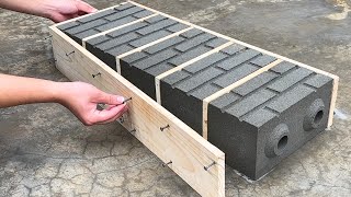 Cast 5 Lego Cement Bricks at the same time from Wooden Molds and PVC Pipes - Simple and Effective