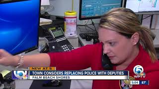 Town considers replacing police with deputies