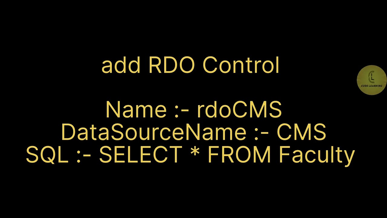 Visual basic 6.0 | database file handling 'Remote Data Object ...