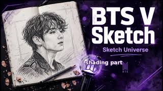 BTS v/ Kim taehyung sketch ( step by step shading part) # bts v # Kim taehyung # BTS fan art 💜