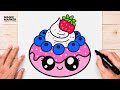 How to Draw a Cute Kawaii Donut ????❤️ | Easy Cute Digital Illustration