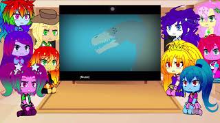 The Rainbooms, Sunset Shimmer, & The Dazzlings React To Scp 682 Vs Scp 3000 Fight Animation Cool